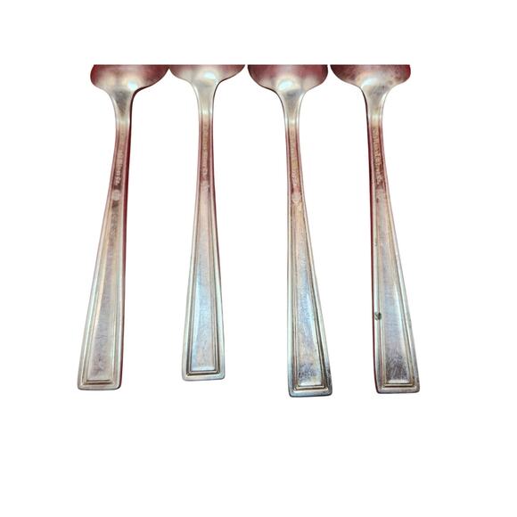 National Silver Co Calvalcade Teaspoons Set of 4 Silverplate 6" 1946 Vintage MCM - Picture 8 of 8